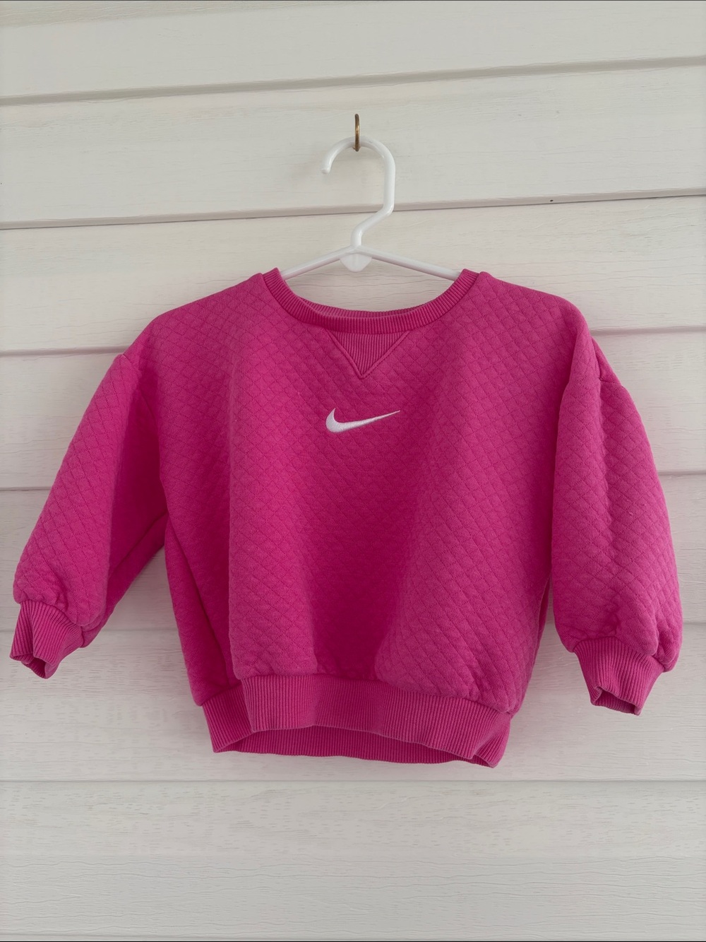Nike Baby Girl Sweatshirt 18 Months Pink Quilted Pullover Athleisure Cozy
